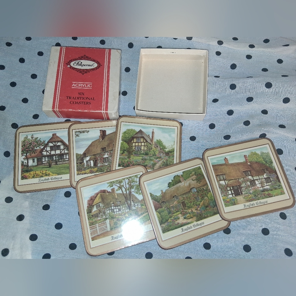 Pimpernel English Cottages Vintage Coaster Set of 6